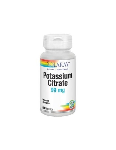 Potassium Citrate 99 mg Solaray - 60 cápsulas vegetales