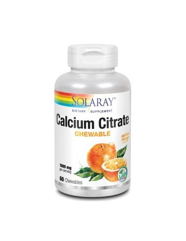 Calcium Citrate 1000 mg Solaray 60 comprimidos masticables