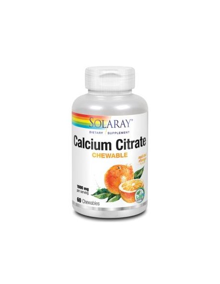 Calcium Citrate 1000 mg Solaray 60 comprimidos masticables