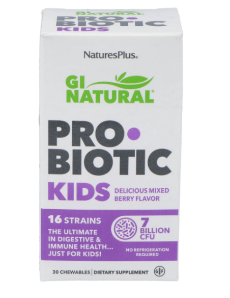 Gi Natural Probiotic Kids 30 Comp Masticables Natures Plus
