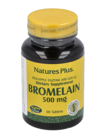Bromelaina 500 mg 60 comp Natures Plus | Apoyo Digestivo Natural
