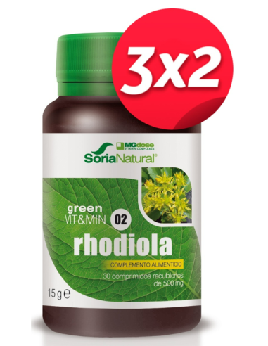 Pacote 3X2 Rhodiola 500 Mg 30 Comp de Suplementos Mgdose