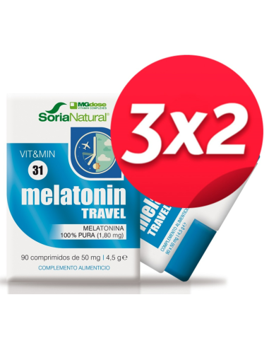 Pacote 3X2 Melatonina Travel 90 comprimidos de Suplementos Mgdose
