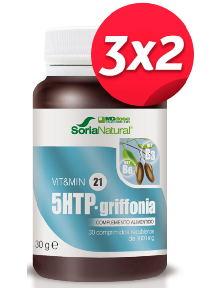Pacote 3X2 Griffonia+B3+B6 1000 mg 30 mgdose comprimidos de suplemento