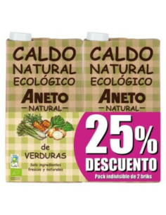 Caldo de Verduras Aneto Eco 2x1L con 25% de Descuento