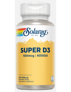 Vitamin D3 400 UI Solaray – 120 Perlas para tu Bienestar