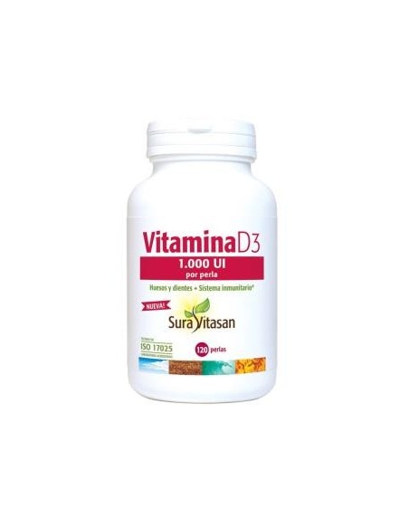 Vitamina D3  1.000 UI 120 perlas de Sura Vitasan