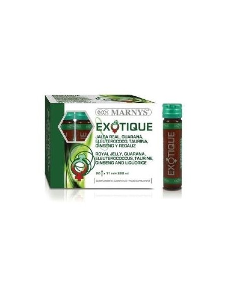 S-Exotique Jalea Real+ Ginseng+ Eleuterococo+ Guarana+ Taurina+ Regaliz     20 Viales  X 11 Ml Marnys