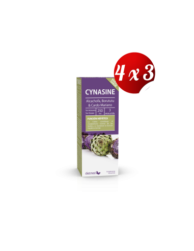 Embalagem 4x3 unidades Cynasine Solução Oral 250Ml. da Dietmed