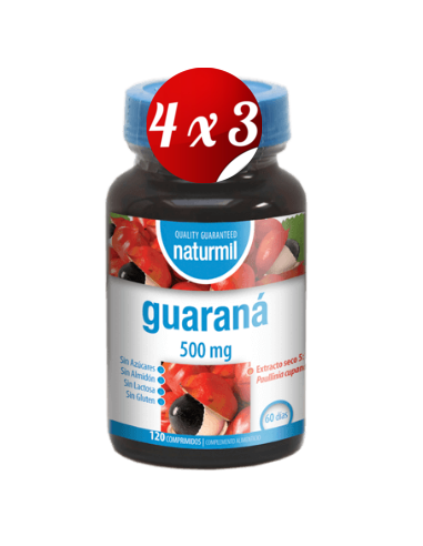 Embalagem 4x3 unidades Guaraná 500Mg. 120 Comp. por Dietmed