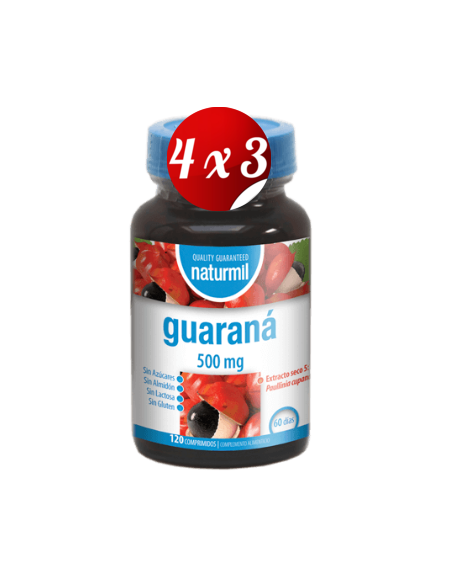 Embalagem 4x3 unidades Guaraná 500Mg. 120 Comp. por Dietmed