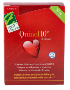 Quinol10®-50mg. 30. Caja con 30 cápsulas de 50mg de Ubiquinol (en blíster)