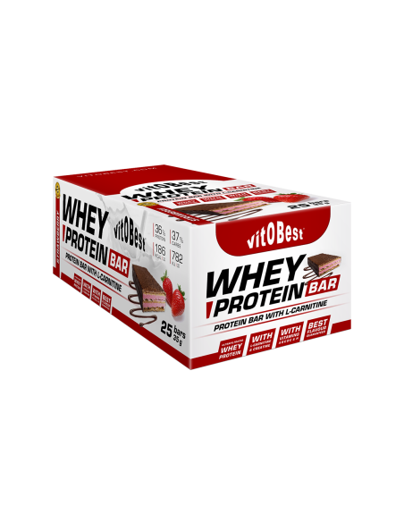 Caja Barrita Whey Protein Fresa 35 Gr 25 Barritas de Vit.O.B