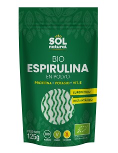Espirulina En Polvo Bio 125 Gramos  Sol Natural