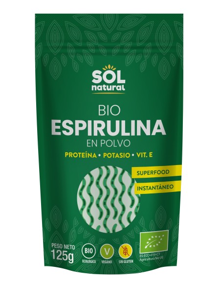 Espirulina En Polvo Bio 125 Gramos  Sol Natural