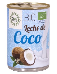 Leche De Coco Para Cocinar Lata Bio 400 Mililitros Sol Natural