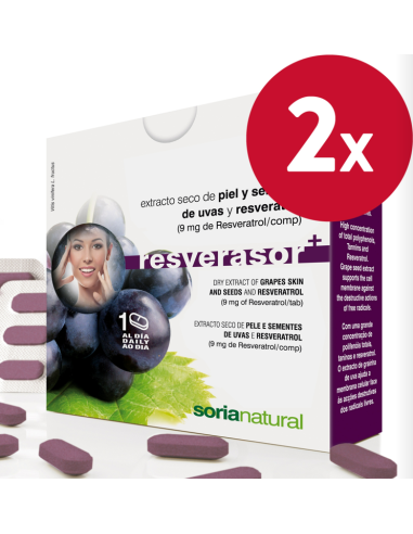 Pacote de 2 Resverasor Plus 28Comp. de Soria Natural