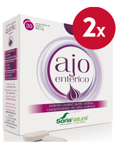 Pacote de 2 unidades de Alho Entérico 30Comp. de Soria Natural