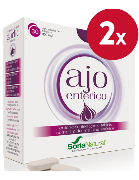 Pacote de 2 unidades de Alho Entérico 30Comp. de Soria Natural