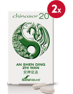 Pacote de 2 Chinasor 20 An Shen Ding Zhi Wan 30 Comprimidos Naturais Soria