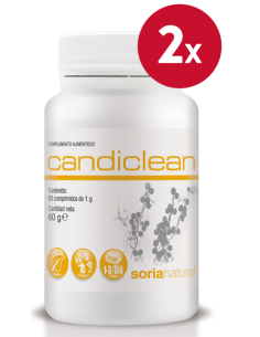 Pack de 2 ud Candiclean Candidas 60 Comprimidos de Soria Nat