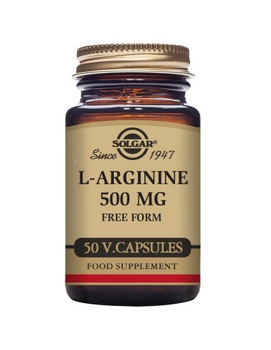 Larginina 500 mg  50 cápsulas vegetales Solgar