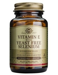 Vitamina E con Selenio (sin levadura)  50 cápsulas vegetales Solgar