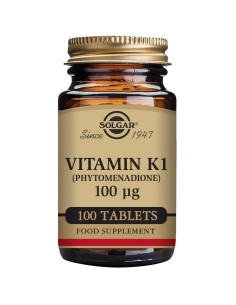 Vitamina K1 (fitonadiona) 100 µg  100 comprimidos Solgar