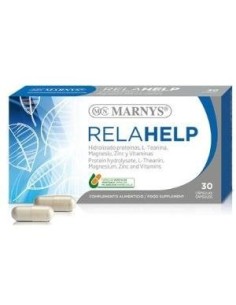 Relahelp   Hidrolizado Proteínas Leche+L-Teanina+Mg+Zinc+ Biotina+Vitaminas 30 Cápsulas Vegetales Marnys