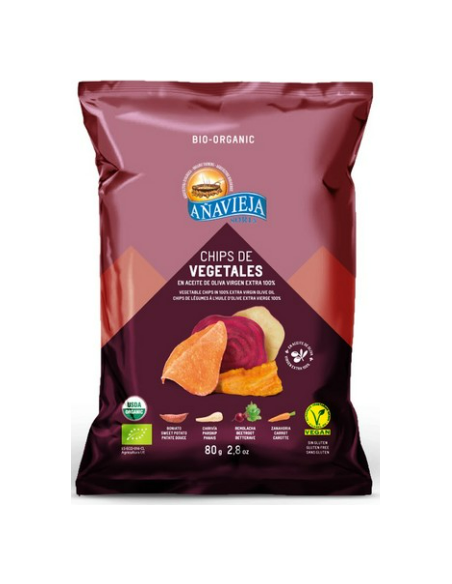 Chips Vegetales Con Aceite De Oliva 80 Gramos Eco Añavieja