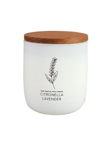 Vela Vaso Blanco Citvasv Citronela-Lavanda 7X9Cm de Cerabella