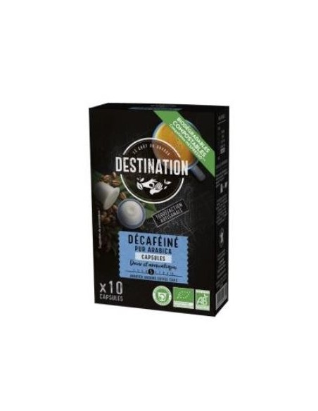 Capsulas Biodegradables Pur Arabica Descafeinado Bio, 10X5,5 G de Destination