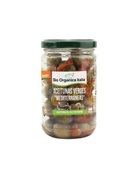 Aceitunas Verdes Mediterraneas 180 Gramos Demeter Bio Organica Italia