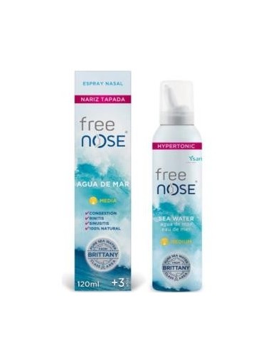 Free Nose  Agua De Mar Hipertonic Media Spray 120M Ysana