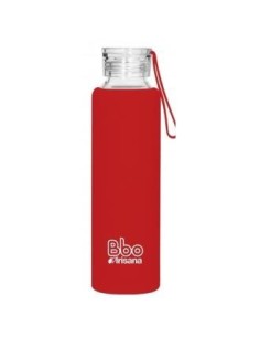 Botella Vidrio Bbo Roja Con Silicona 550 Mililitros Irisana