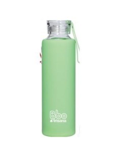 Botella Vidrio Bbo Verde Con Silicona 550 Mililitros Irisana