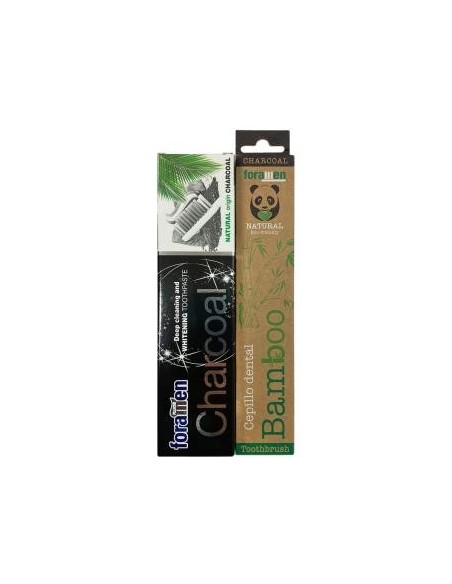 Pack Charcoal Crema 75 Mililitros + Cepillo Dental Bamboo Oradent