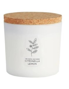 Vela Tarro Blanco Citcorl Citronela-Limon 10X10Cm Cerabella