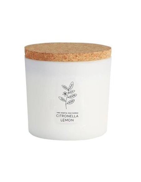 Vela Tarro Blanco Citcorl Citronela-Limon 10X10Cm Cerabella