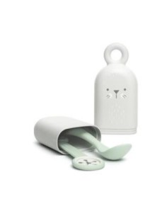 Set Portacuchara+Cuchara+Sujetababero +4M Suavinex