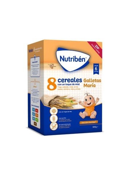 Nutriben 8 Cereales Miel Galletas Maria 600 Gramos Nutriben