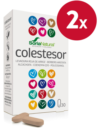 Pacote de 2 unidades Cholestesor 30Comp. de Soria Natural