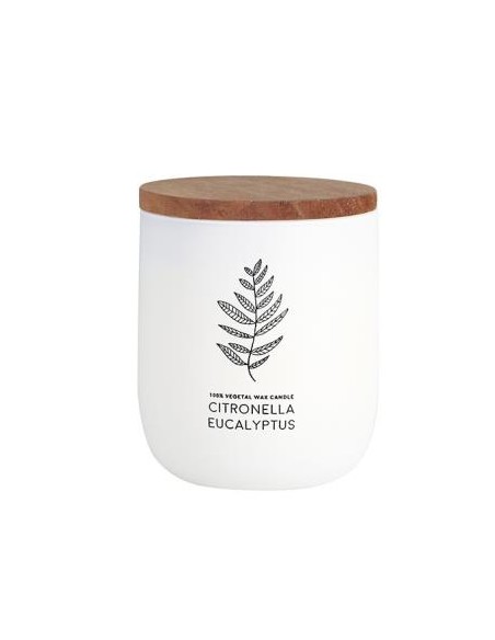 Vela Vaso Blanco Citvase Citronela-Eucalipto 7X9Cm de Cerabella