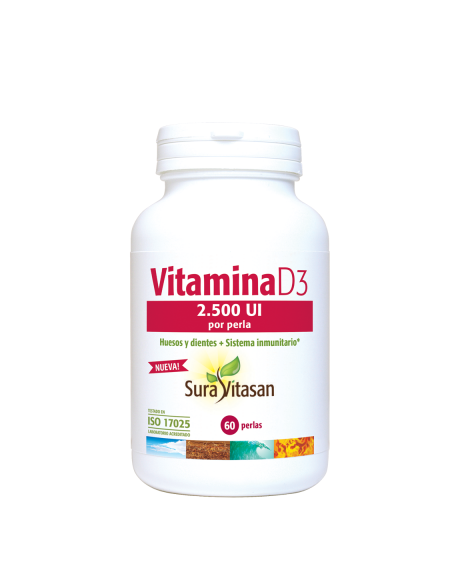 Pacote 2 unidades Vitamina d3 2500 UI 60 pérolas Sura Vitasan