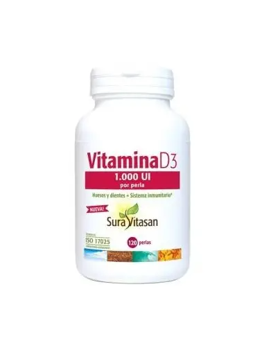 Pack 2 uds Vitamina d3 1000 ui 120 perlas de Sura Vitasan