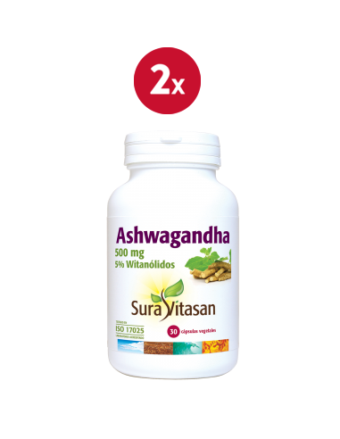 Pacote de 2 unidades Ashwaganda 30Cap. por Sura Vitasan