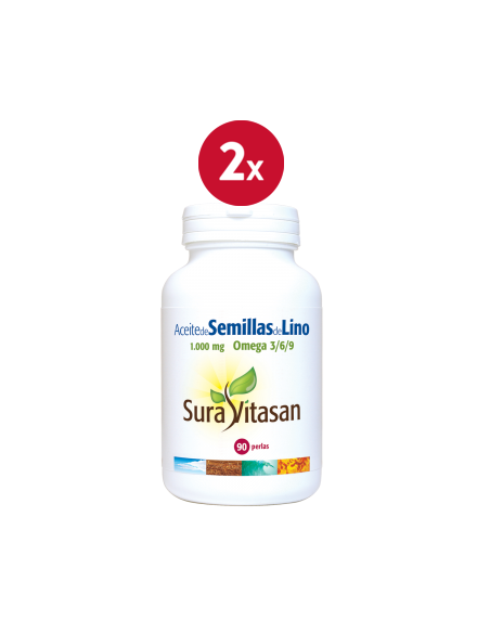Pack de 2 uds Aceite De Semillas De Lino 1000Mg. 90Perlas de Sura Vitasan