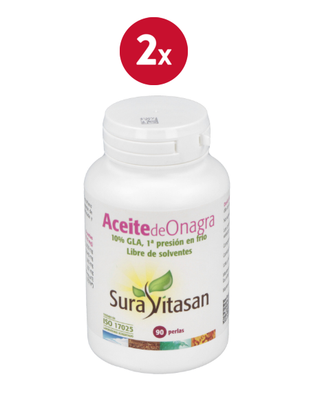 Pack de 2 uds Aceite De Onagra 500Mg. 90Perlas de Sura Vitasan