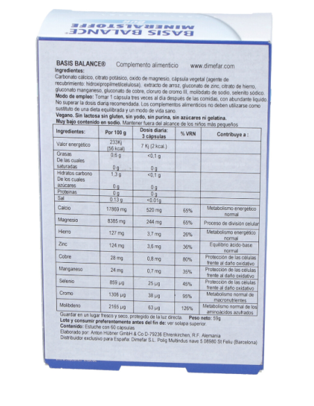 Basis Balance Estuche 60 cápsulas de Dimefar