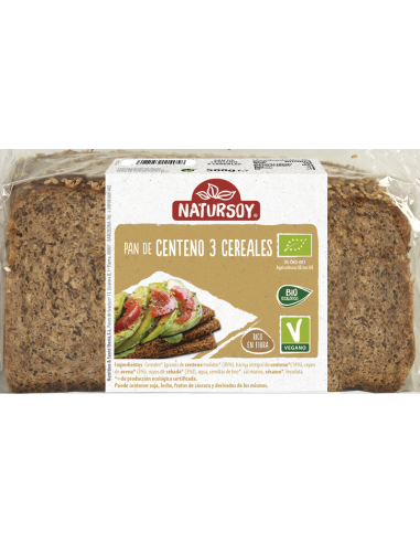 Pan de 3 cereales 500 g Natursoy